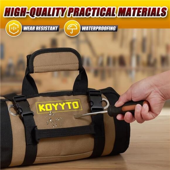 Premium Tool Roll up Bag - Heavy Duty Small Tool Bag Organizer and Storage - Picture 5 of 7